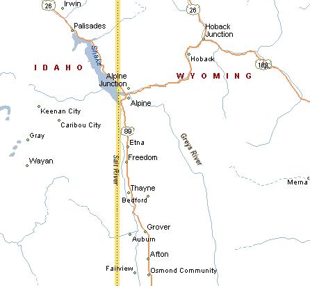 Star Valley Wyoming Map