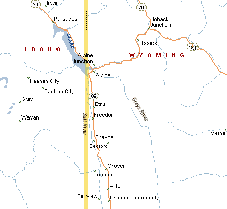 Star Valley Wyoming Map Star Valley Wyoming Map