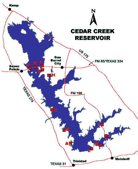 Cedar Creek Lake Ky Fishing Map Fishing Cedar Creek Lake